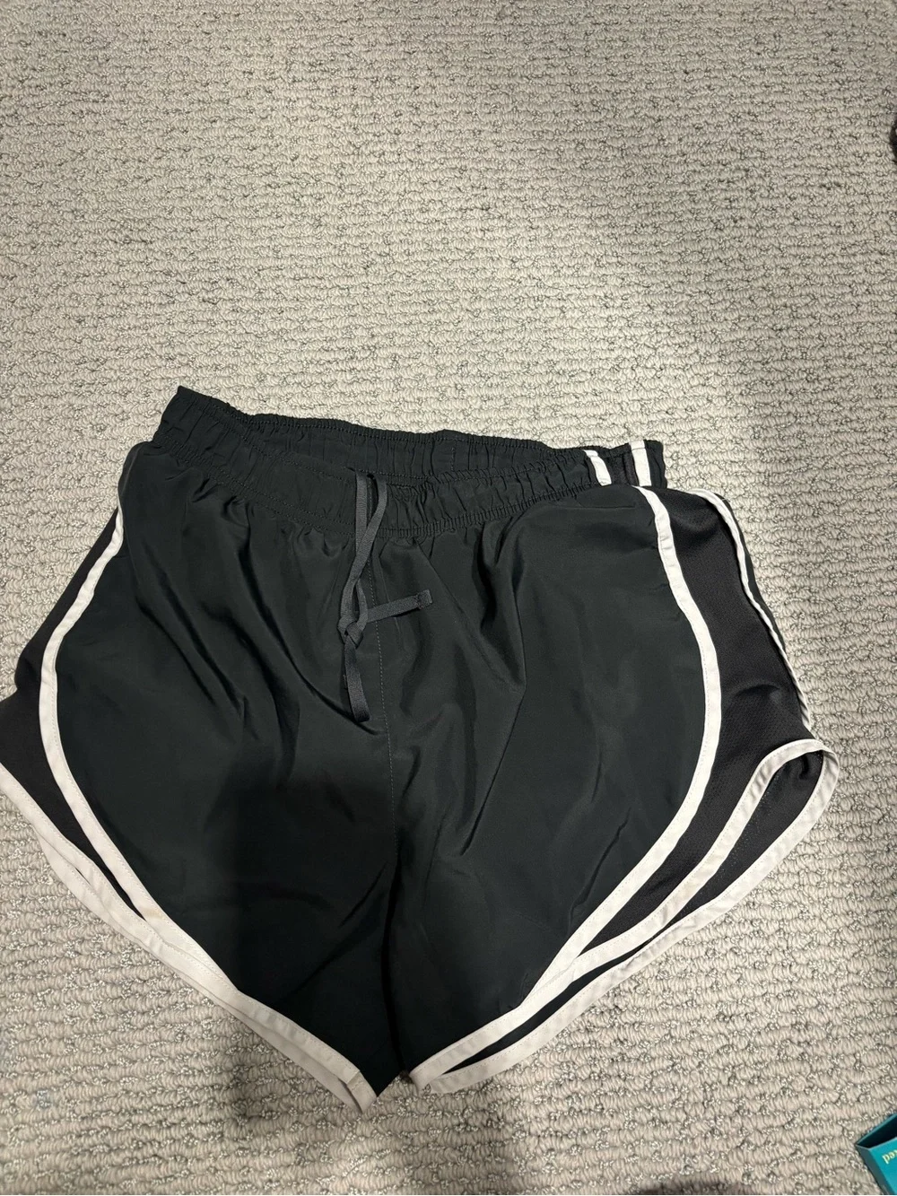 Nike Black Women's Athletic Shorts with White Piping